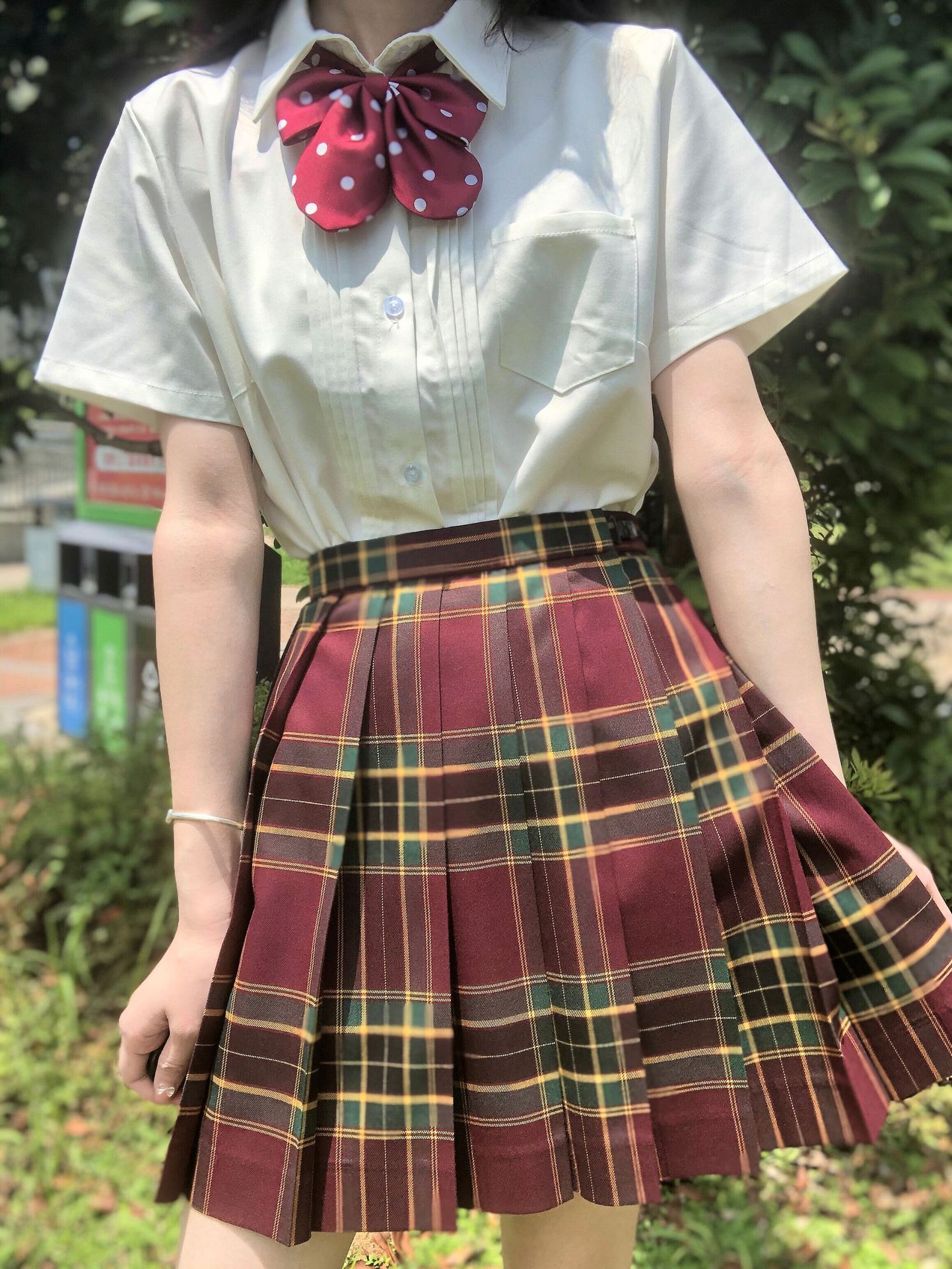 Tr Fabric Accordion Pleated Shirt Jk Uniform Basic Milk White Long-Sleeved Short-Sleeved Versatile Jk Shirt Summer Preppy Style