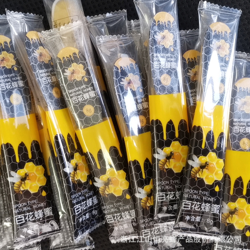 Honey Wholesale Source Manufacturer Spoon Honey Spoon-Shaped Honey Small Package Honey Portable Honey Packed with Hundred Flower Honey