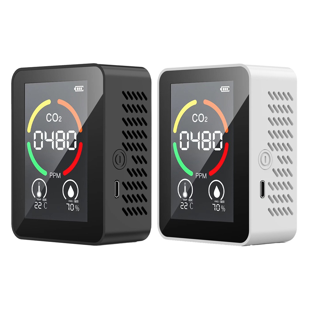 Upgrade Classic Cross-Border 3-in-1 Carbon Dioxide Detection Indoor Co2 Temperature and Humidity Detection 2.8inch Lcd Display