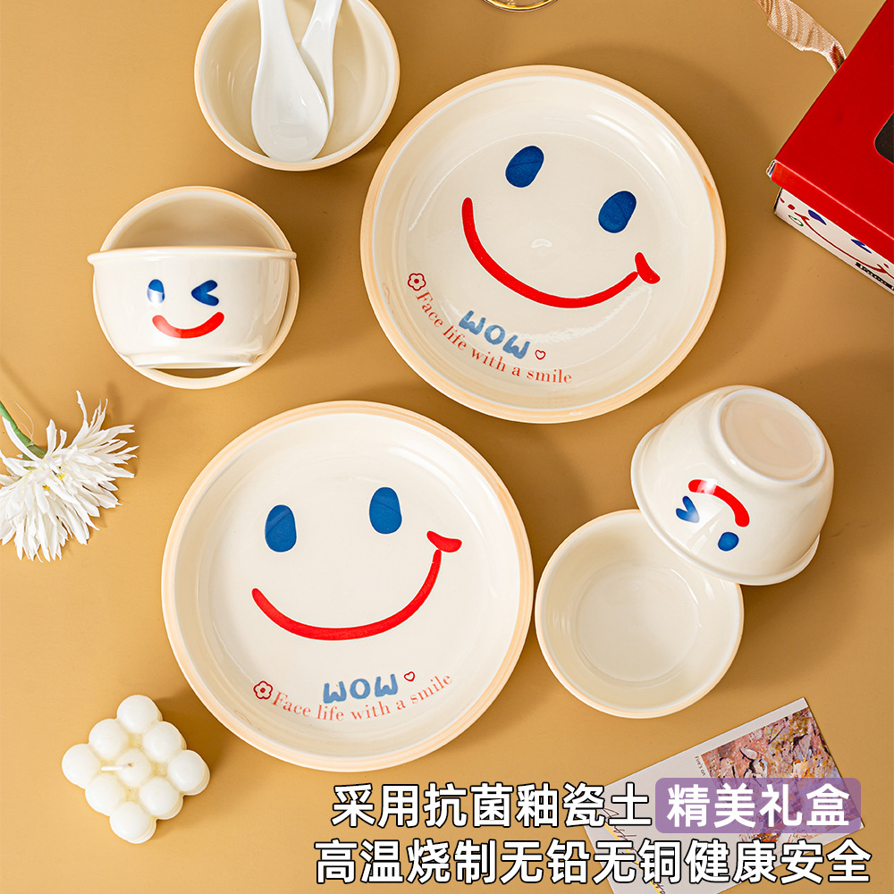 Ceramic Bowl, Spoon, Plate, and Cutlery Set, Annual Meeting Souvenir, Gift for Clients, Practical Small Gift for Opening, Customizable