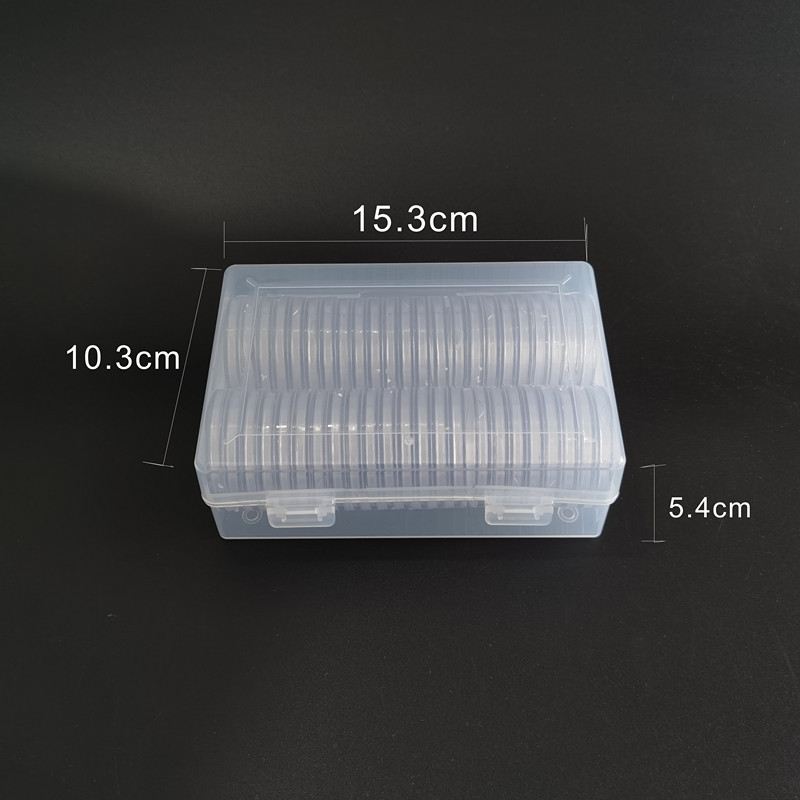 Silver storage box contains 50 40mm round boxes commemorative coins round box storage box Yuan Datou commemorative medallion storage box