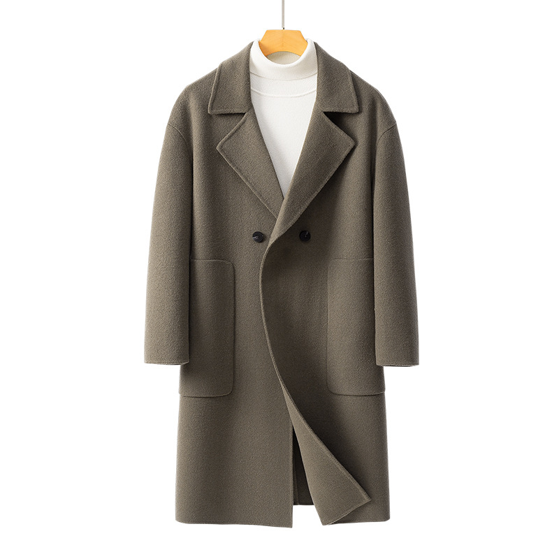 23B705 double-sided woolen coat mid-length autumn and winter wool girl trench coat high-end high-grade non-cashmere coat