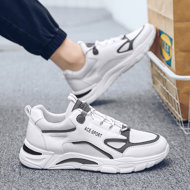 Cross-Border Wholesale New Dad Shoes Men's Trendy Sports Shoes Breathable Versatile Casual Mesh Running Shoes for Men