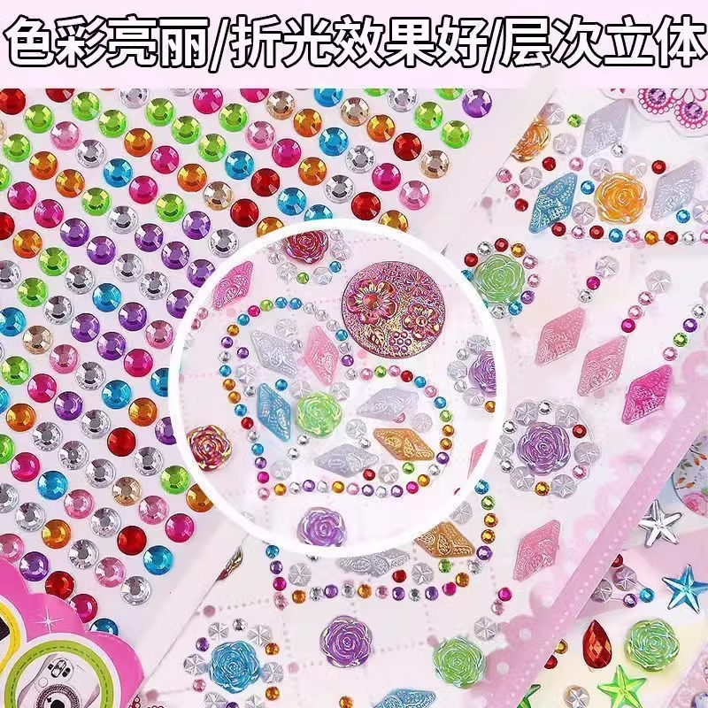 New Princess Cartoon Crystal Stickers 3D Three-Dimensional Gemstones Children's Diamond Paste Paintings Girls Toys with Diamonds Wholesale