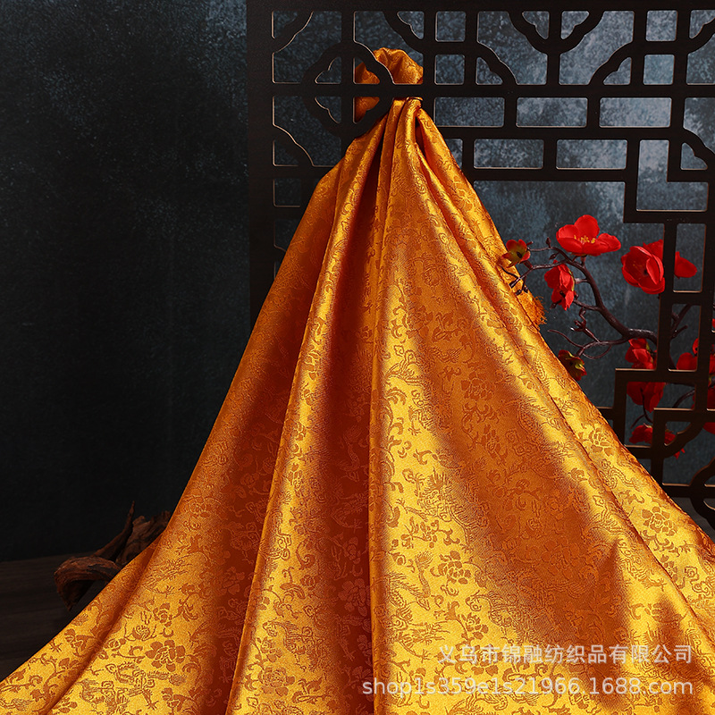 Dragon Pattern Jacquard Cloth Ancient Han Dynasty Jacquard Silk Satin Soft Practice Clothes Antique Ethnic Clothing Fabric Wholesale