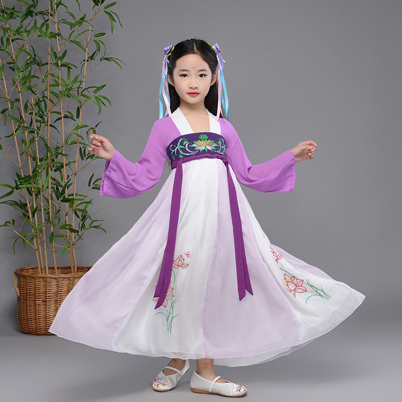 Girls' Hanfu Super Fairy Dress Autumn Dress Small Fruit Original Children's Fairy Performance Dress Style Stage Dress