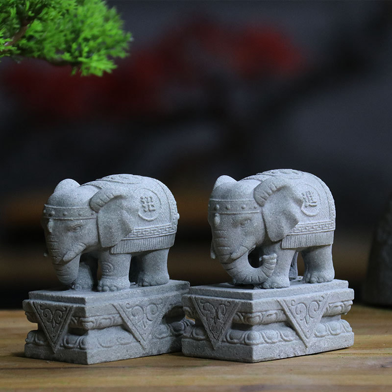 Imitation bluestone Swiss beast ornaments gardening fish tank micro landscape elephant small ornaments Chinese-style brave tortoise small decoration