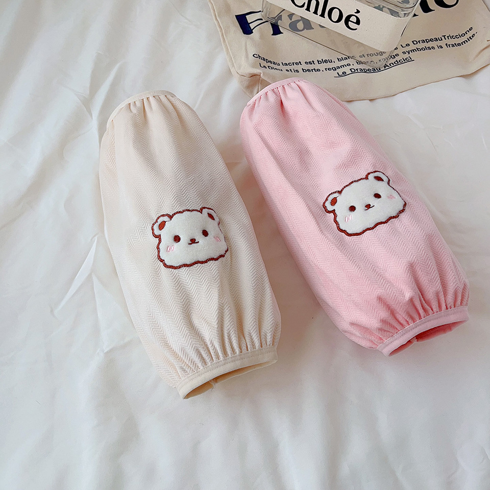 South Korea ins style bear warm oversleeve women's winter antifouling flannel oversleeve extended down jacket oversleeve wholesale