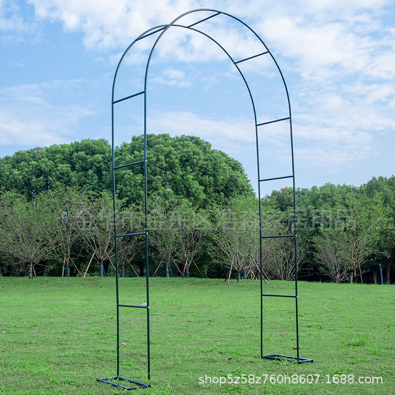 Dark Green Grape Rack Iron Rose Arch Flower Rack Climbing Rack Climbing Plant Flower Support Rod Base Outdoor