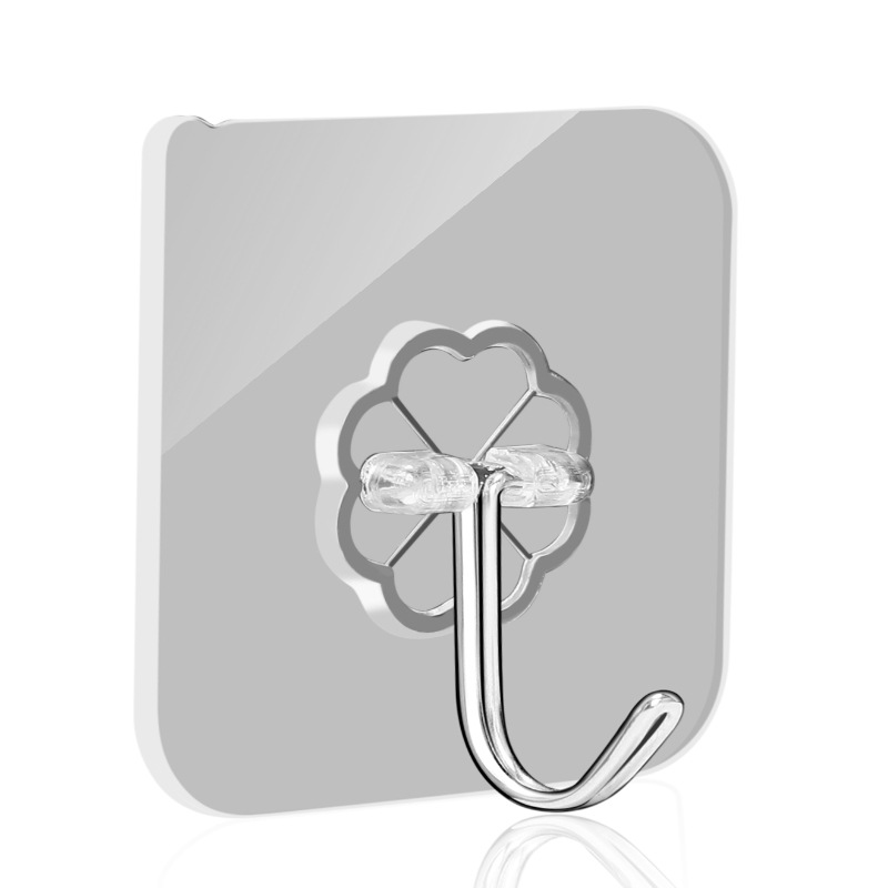 Factory bathroom strong adhesive hook supermarket wholesale seamless transparent Hook nail-free stickers clothes magic hook