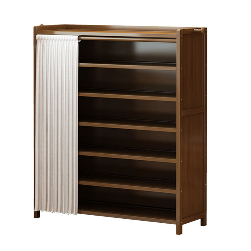 Simple Dust-Proof Shoe Cabinet Integrated Cabinet Multi-Layer Bamboo Shoe Rack Home Door Shoe Cabinet Entry Storage Entrance Partition Cabinet