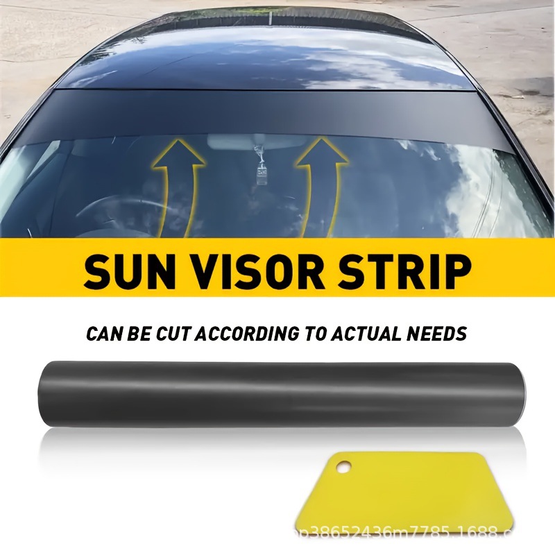 Черная автомобильная солнцезащитная лента для окон, УФ-устойчивая, прочная, водонепроницаемая пленка для переднего стекла
