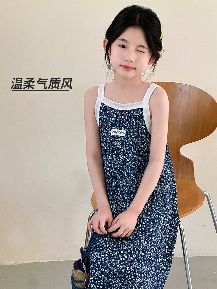 Girls' dress Summer New Arrival Stylish Baby Girls' Summer Dress with Strings Internet Popular Little Girls' Beach Skirt