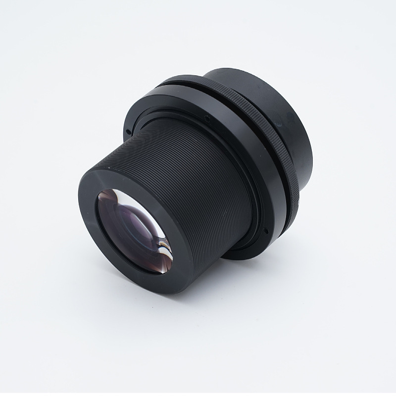 Short rear focus direct projection optical lens, used in home, office projector, 4 glass lenses
