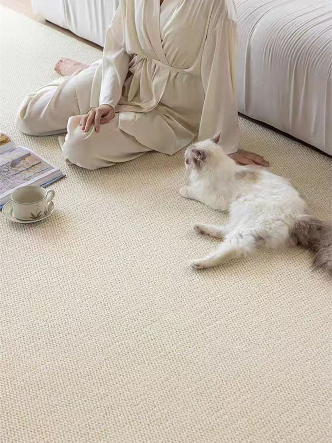 Имитированный коврик из сизаля для спальни и гостиной, против когтей кота, для студии, простой стиль для аренды, фото-эркер
