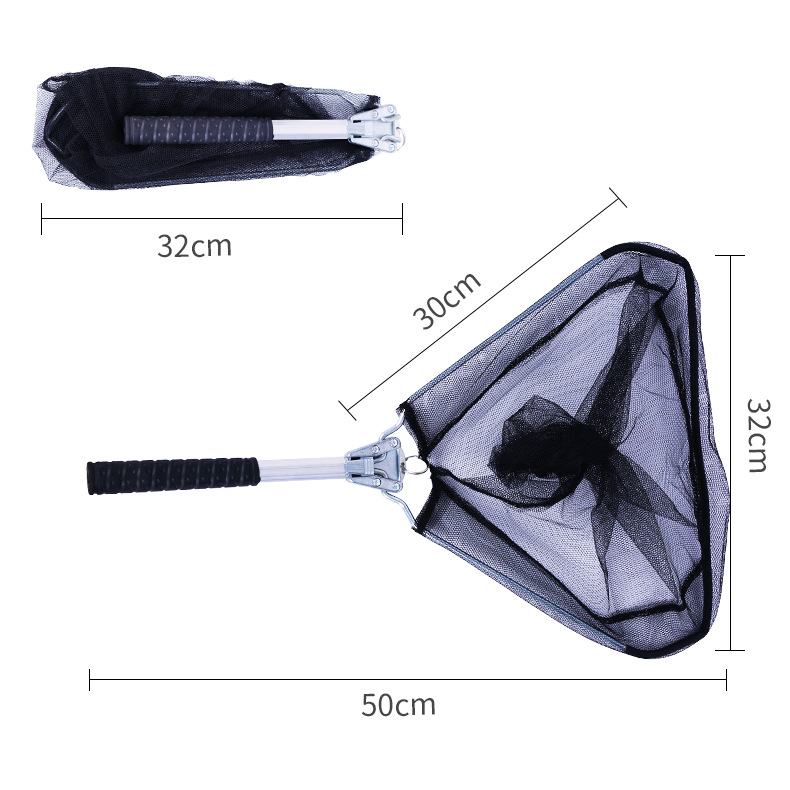 Aluminum Alloy grip folding stream small dip net integrated folding portable dip net rod fishing net fishing net fishing net