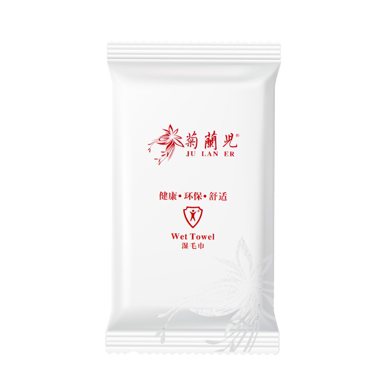Catering, Hotel and Travel Wet Towels, Disposable Individually Packaged Commercial Cleaning Wipes, Factory Wholesale Pure Cotton Printing