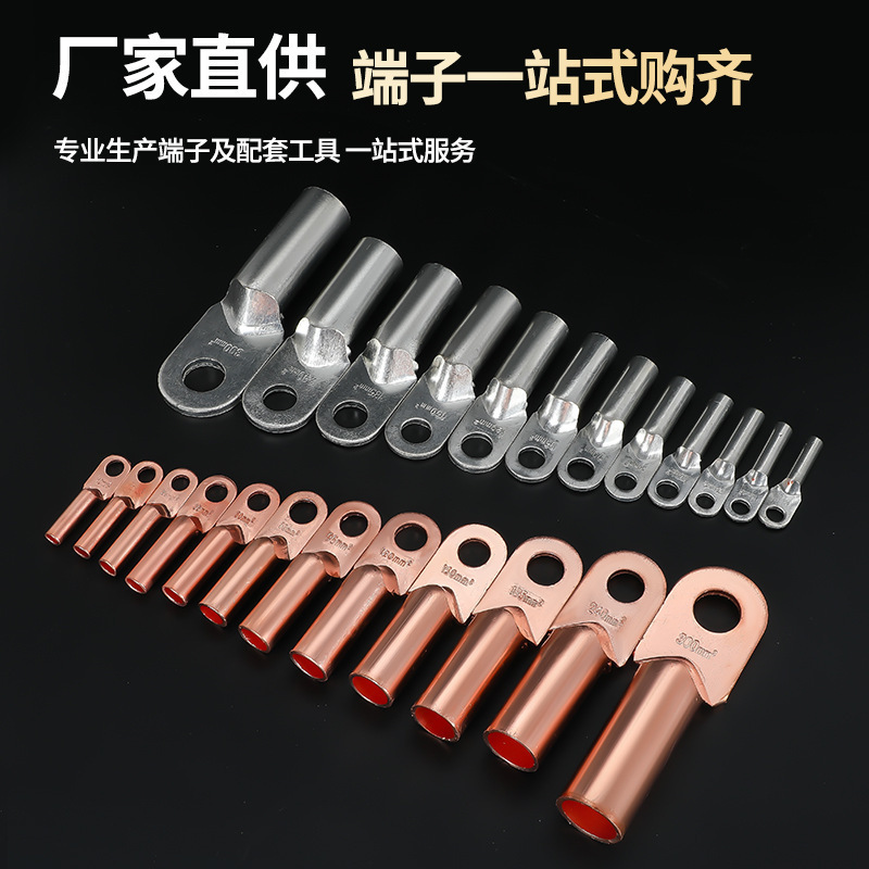 Dt Copper Nose Terminal Wire Copper Wire Nose Tinned Oil-Blocking Copper Connector 25/35/50 Square Copper Wire Ear