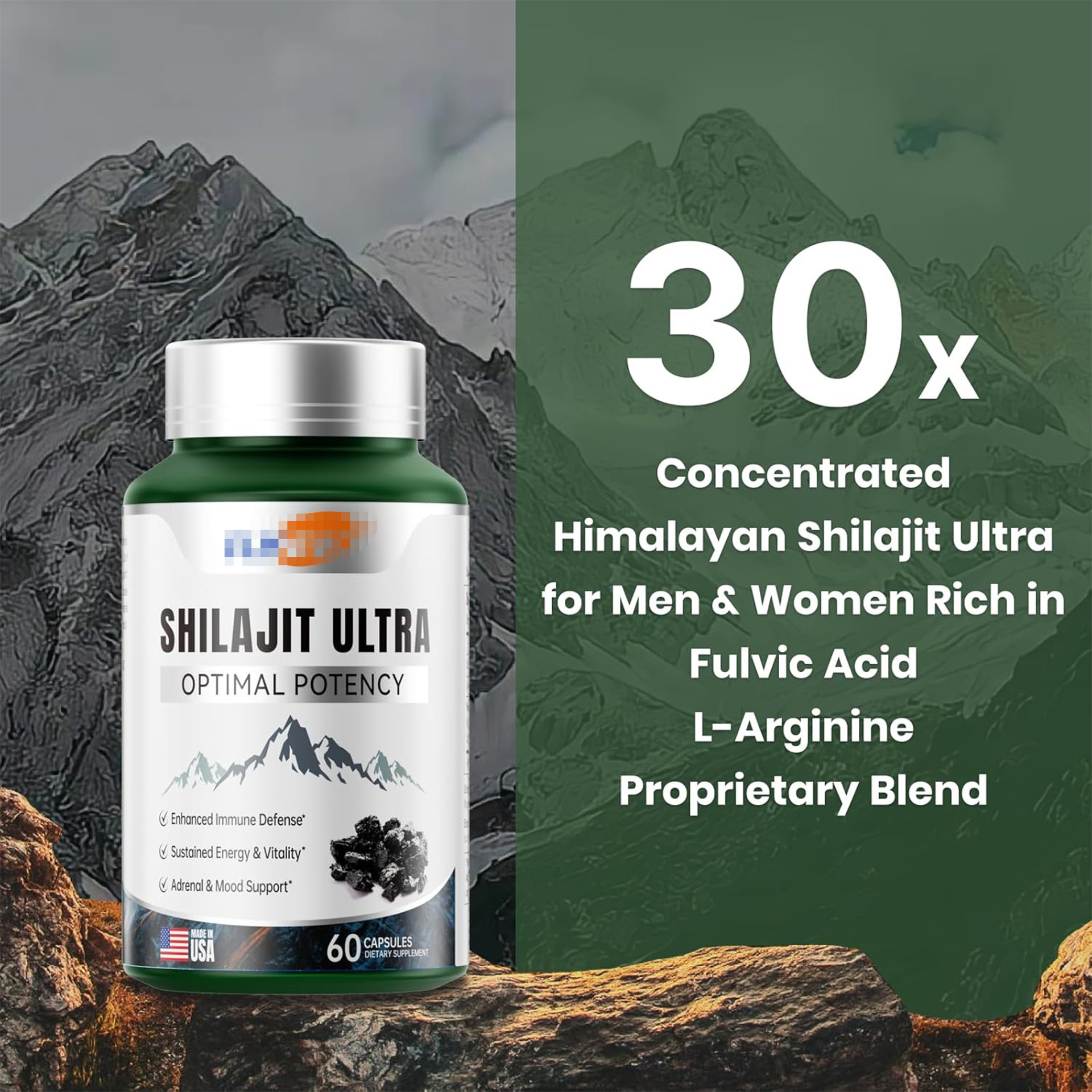 Hot-Selling Tk Amazon 60 Shilajit Capsules Shilajit Foreign Trade Source Factory Direct Sales Wholesale