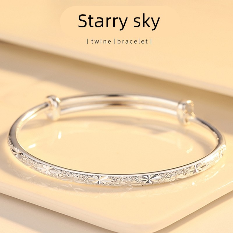 Mobius Ring Silver Bracelet for Women Sterling Silver 999 Bracelet Niche Accessible Luxury Birthday Gift for Girlfriend