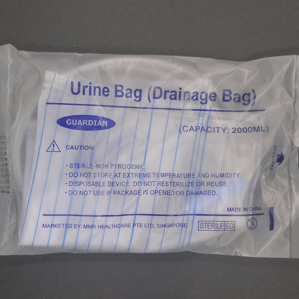 Одноразовый внешний мочевой мешок 1000,2000 мл (экспортный перекрестный клапан)