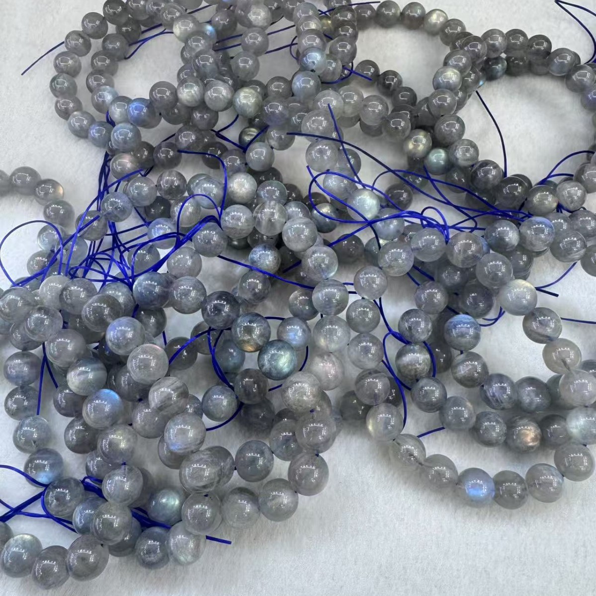 Natural Gray Moonstone Bracelet with Strong Luster, Moonstone Gemstone Crystal DIY Accessories, Labradorite Jewelry Beads