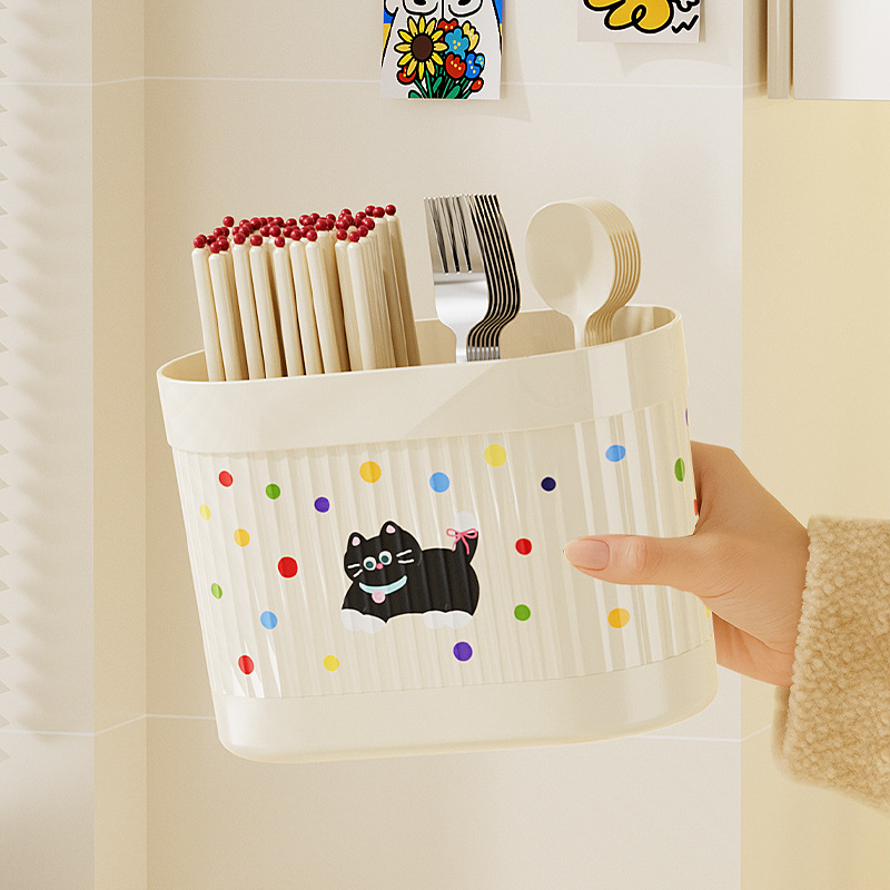 Chopstick Storage Box for Home Use, High-End 2025 New Model Chopstick Holder, Kitchen Storage Draining Rack, Spoon and Chopstick Holder, Wall-Mounted
