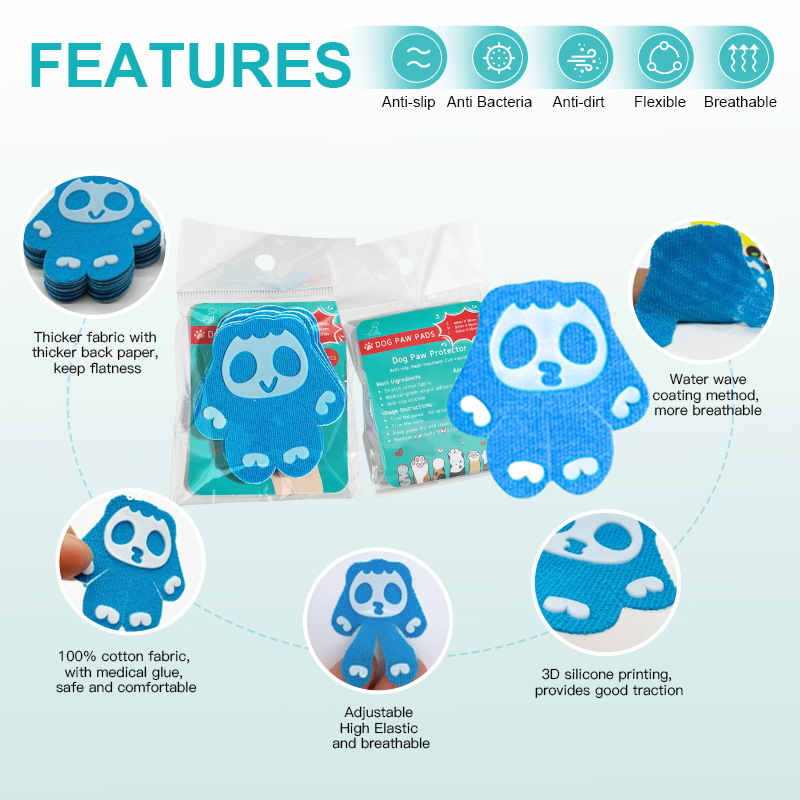 Cross-Border Dog Foot Patches Hot Selling Pet Anti-Slip Paw Patches Breathable Outdoor Invisible Insoles Dog Walking Paw Protection Artifact