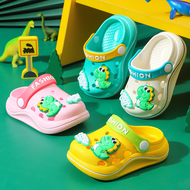 Детские кроксы Баотоу, сланцы для мальчиков и девочек, антискользящие, дышащие, легкие, с мягкой подошвой, домашние и пляжные