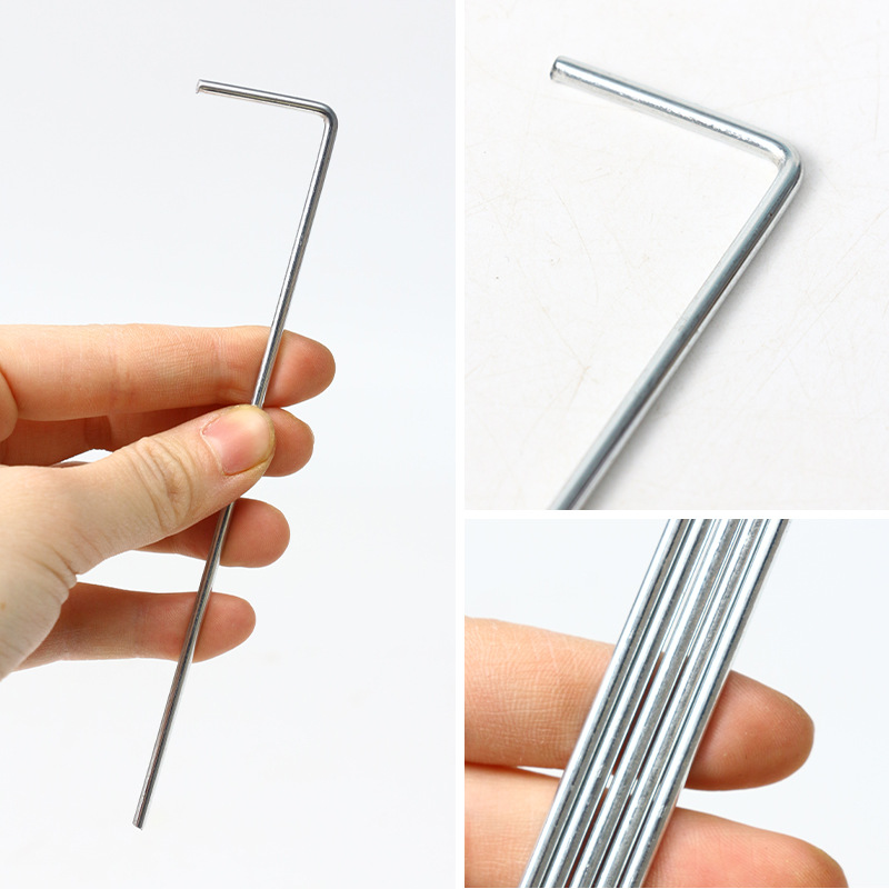 7-shaped nail gardening tent 7-shaped nail ground anchor Hook nail galvanized J-shaped lawn nail 7-shaped pointed nail