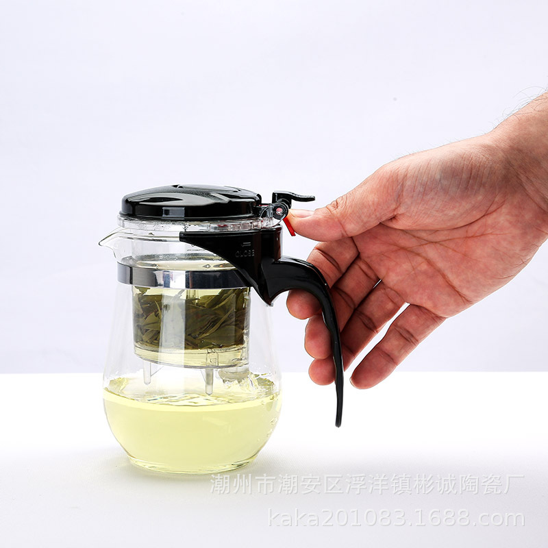Removable and Washable Elegant Cup Glass Multi-Purpose Teapot One-Click Filter Tea Water Separation Flower Teapot Gift Logo Printing