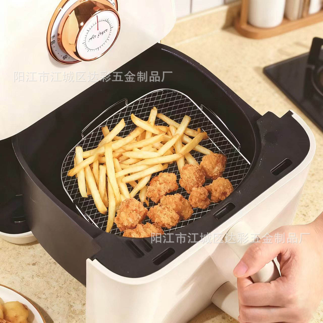 Stainless Steel Round Barbecue Net Household Multi-Purpose Oil-Draining Bbq Drying Barbecue Bracket One Layer Can Be Stacked with a Mesh Rack