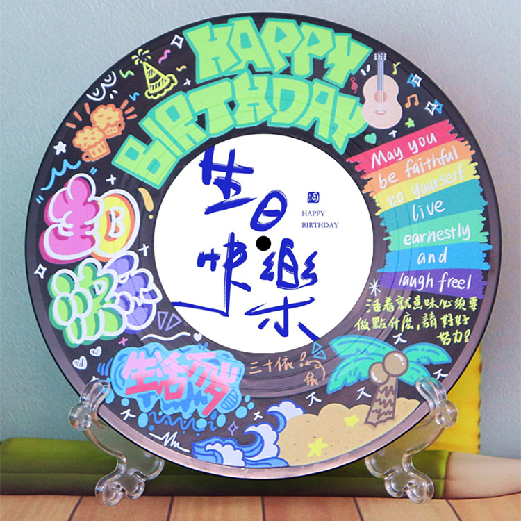 Factory direct retro black plastic disc LP record Wall decoration bar decoration coffee personality decoration old record decoration