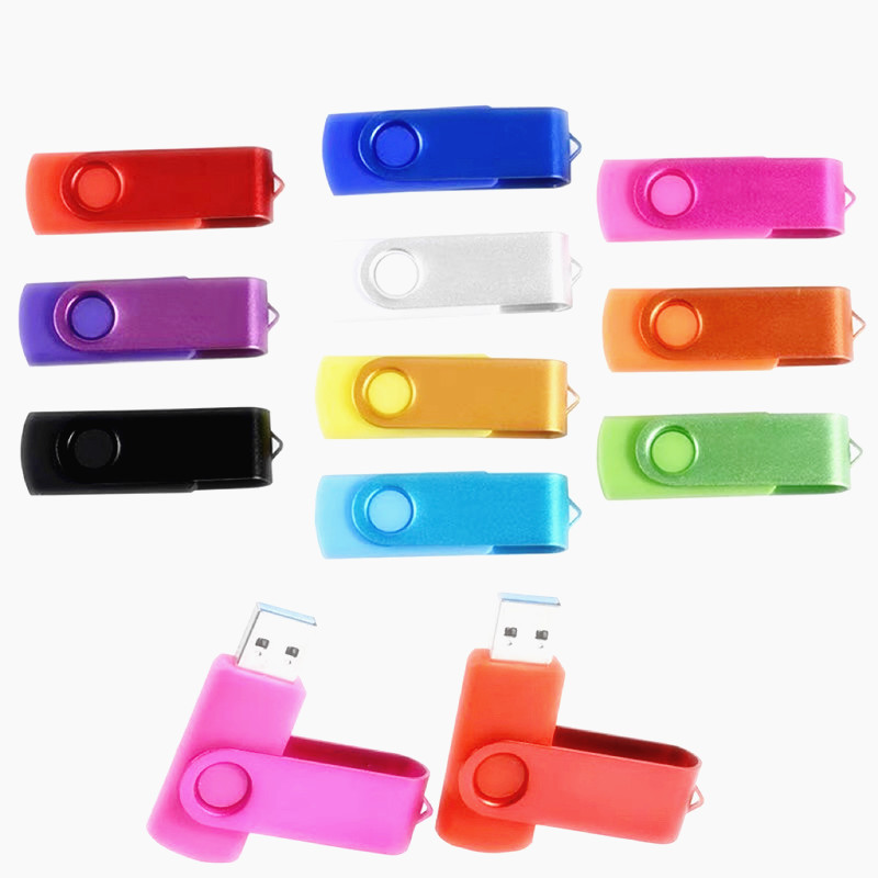 Colorful rotating USB flash disk shell second installation wholesale rotating USB flash disk enterprise advertising exhibition bidding lettering gift