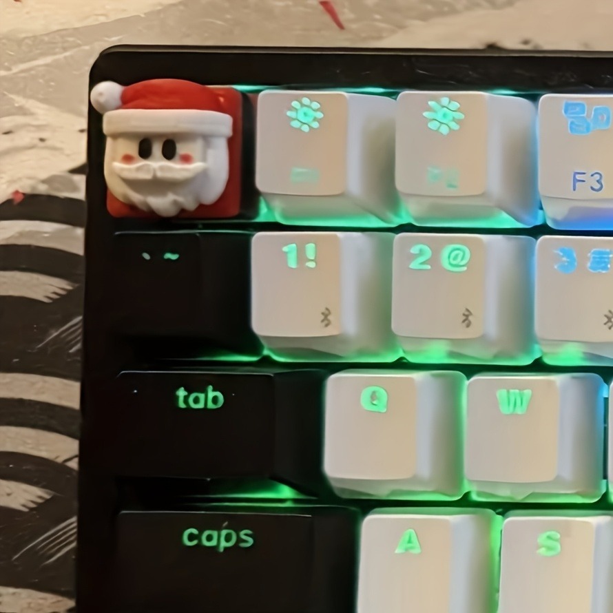 Cross-Border New Product Christmas Keycap Mechanical Keyboard Gift New Cute Resin Cartoon Keycap