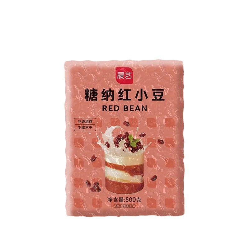 Zhanyi Honey Bean Red Adzuki Bean 500g Ready-To-Eat Sweet Sugar Bean Paste Filling Mung Bean Milk Tea Taro Balls Rice Balls Dessert Ingredients