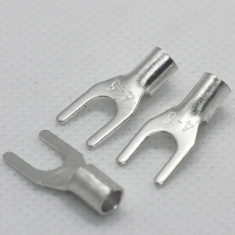 UT Cold Pressing Terminal Brass Tin Plated U Type Bare End Fork Copper Lug Y Type Nose 1.5/2.5/4