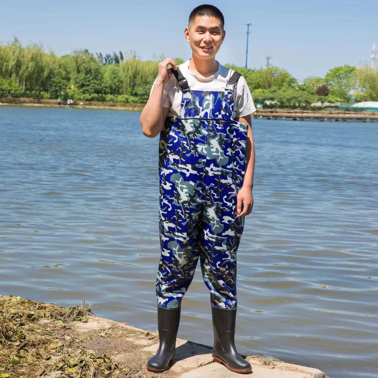 Wear-Resistant Waders, Thickened Wear-Resistant Waders, One-Piece Half-Length Fishing Clothing, Rain Boots, Wholesale Suspenders, Practical Waterproof Clothing