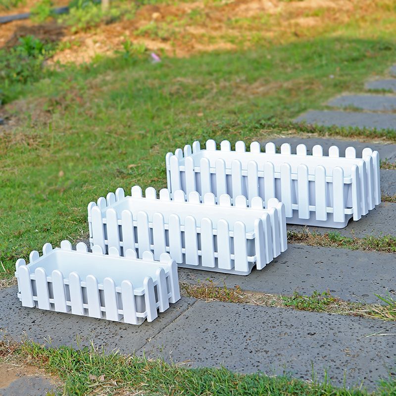 Fence Flower Pot Extra Large Rectangular Flower Trough Fence Seedling Vegetable Flower Box Flower Pool Guardrail Flower Arrangement Decoration Landscaping