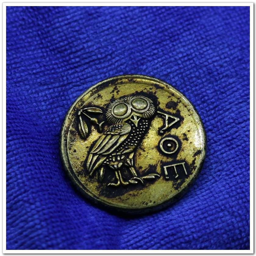 Retro Greek Goddess Athena Ancient Coin Double-Sided Relief Portrait Cuban Imitation Gold Coin Gold-Plated
