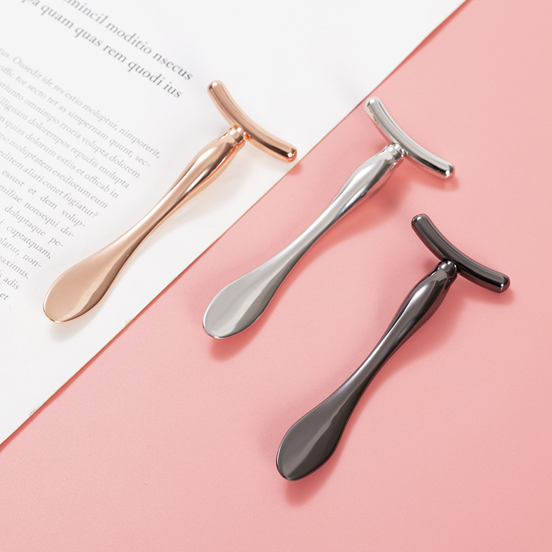 Eye Cream Stick Beauty Stick Eye Massage Stick Eye Cream Introduction Stick Eye Cream Spoon Face Cream Sub-pack Spoon T-shaped Metal Beauty