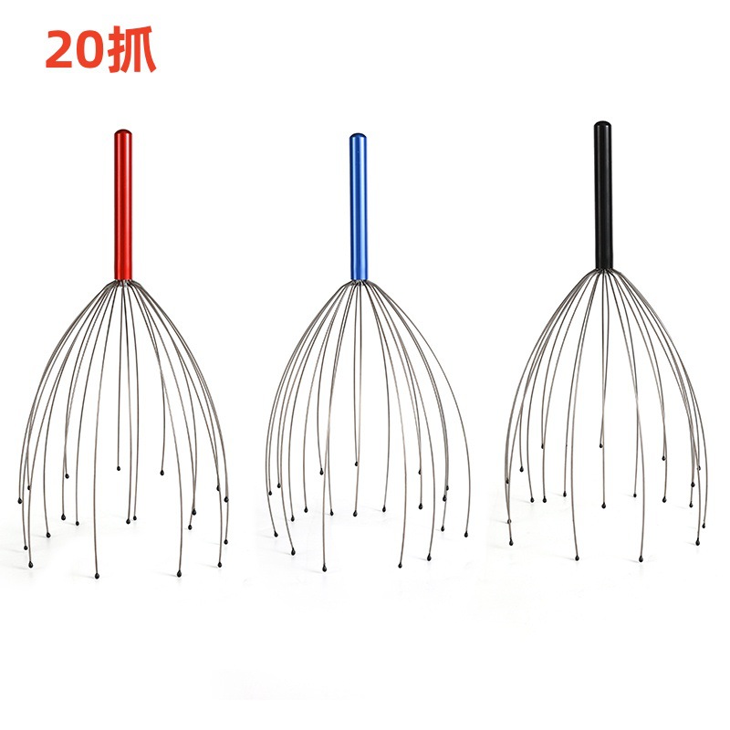 Горячая распродажа, массажер для головы с 20 клешнями, массажный гребень для кожи головы, извлечение души, стальной захват для головы