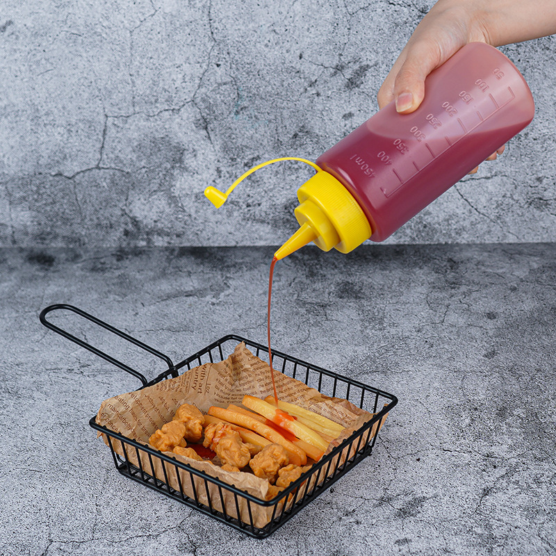 Amazon Kitchen Supplies Seasoning Bottle Salad Dressing Press-Type Squeeze Bottle Plastic Squeeze Sauce Bottle Kitchen Seasoning Bottle