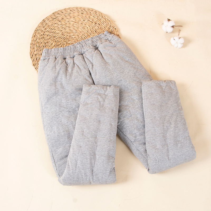 Утепленные высокие штаны из чистого ручного хлопка для мужчин зима утолщенные домашние штаны