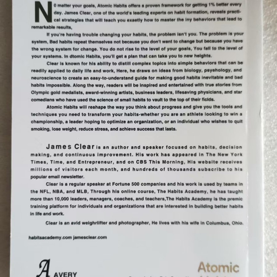 Atomic Habits Simple Ways to Build Good Habits and Break Bad Habits English Version of Atomic Habits