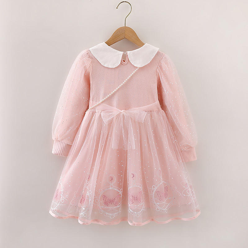 Aisha Princess Dress Girls' Dress 2025 New Long Sleeve Korean Style Dress Autumn Children's Birthday Dress
