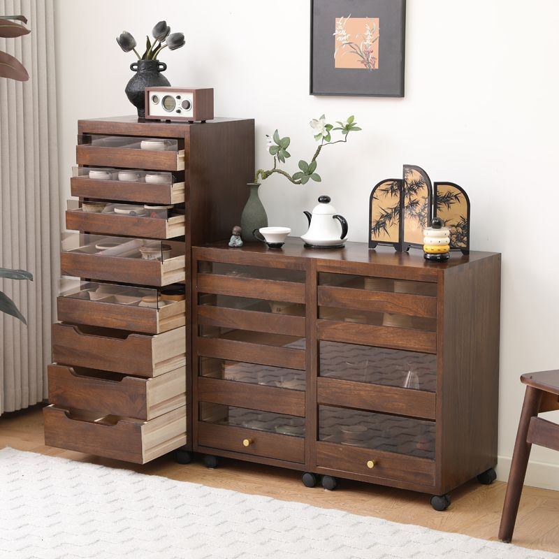 Шкаф из массива дерева для хранения, шкаф для чайных чашек и наборов, напольный легкий роскошный витринный шкаф, антикварный чайный шкаф