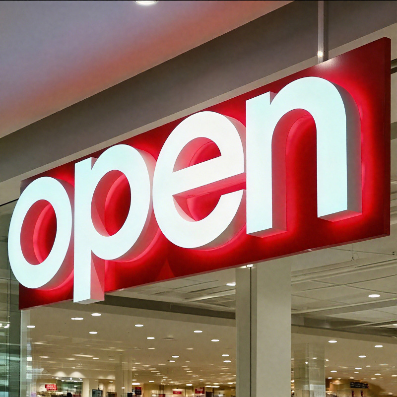 Outdoor Door Billboard Acrylic Letters Resin Stainless Steel Door Sign Outdoor Neon Light Three-Dimensional Luminous Letters