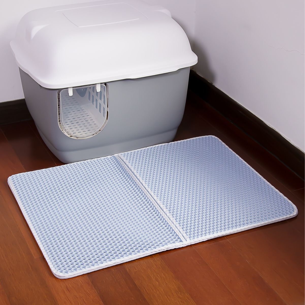 Double-Layer Cat Litter Mat Pet Mat Sand Leakage Mat Non-Removable Washable Anti-Splash Eva Cat Litter Mat Customization