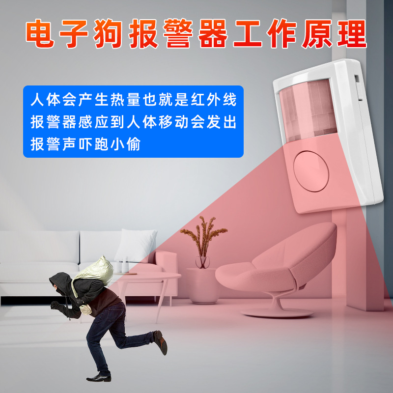 Anzhi wing infrared anti-theft alarm electronic dog doors and windows human body induction sensor anti-theft artifact